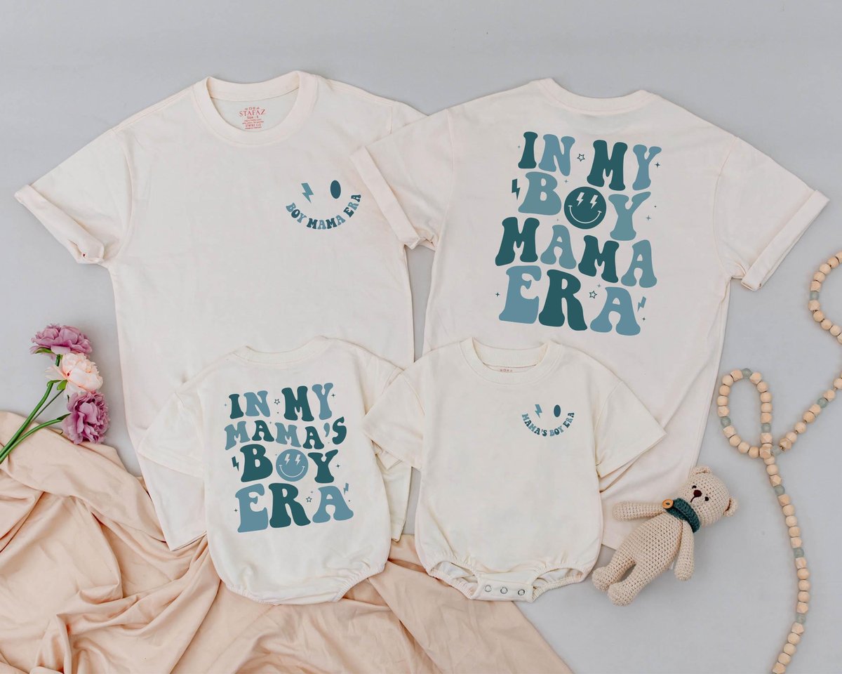 Personalized Boy Mama Era Shirt Mamas Boy Outfit Matching Mom and Baby Outfits New Mom Gift 2 side S 170
