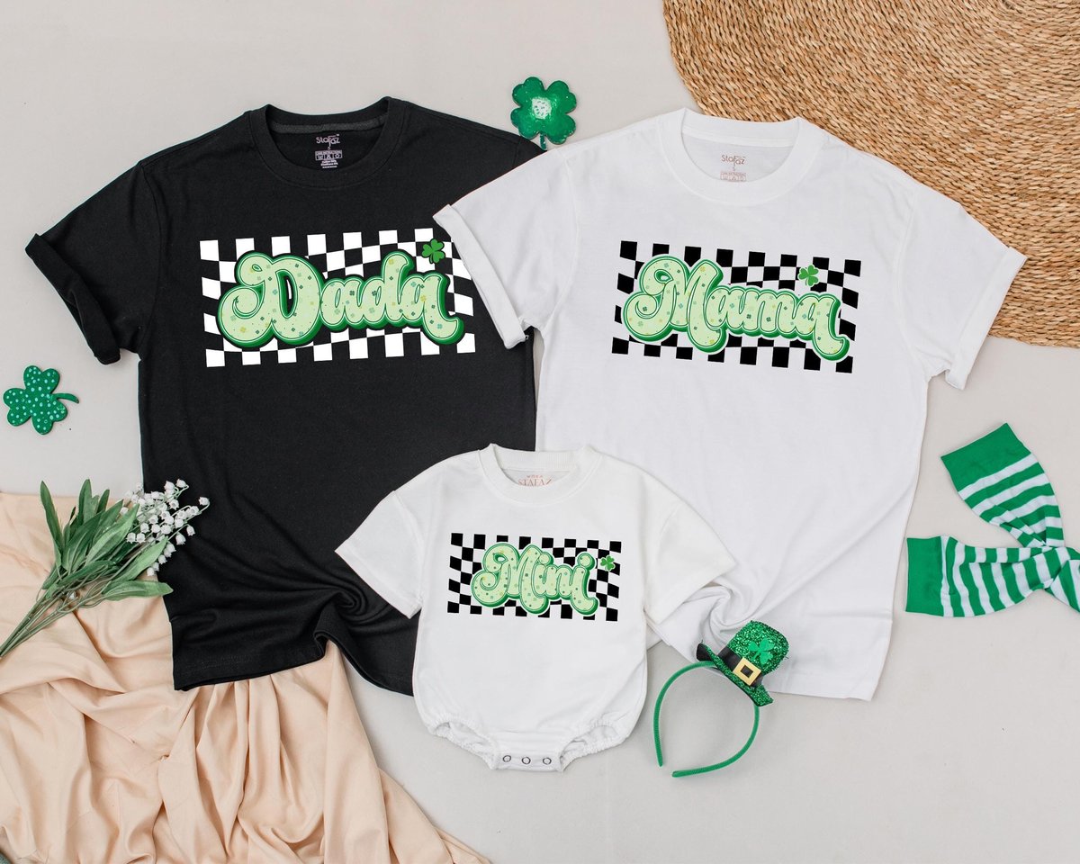 Personalized Checkered Lucky Family Shirts 1st Birthday Outfit Saint Patricks Day Birthday ShirtMatc 184