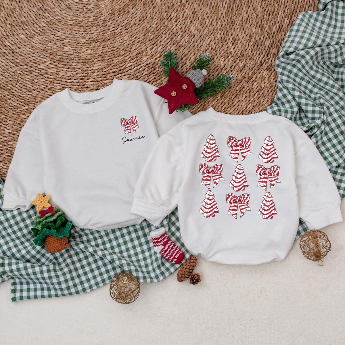 Personalized Christmas Bow Romper Girl Christmas Cake Bodysuit Winter Baby Clothes Christmas Baby Sh 181