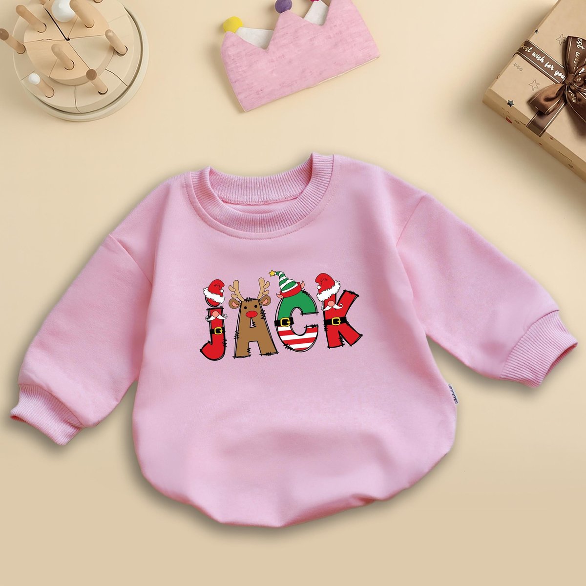 Personalized Christmas Kids Name Romper Custom Christmas Toddler Christmas Gifts for KidsGirl Name C 436