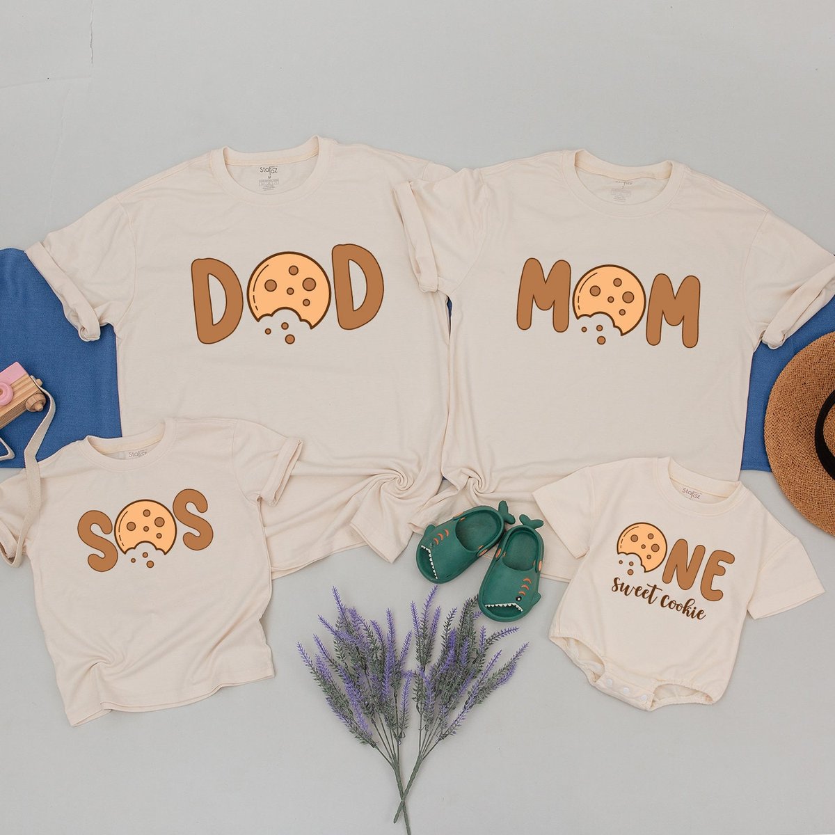 Personalized Cookie And Milk Birthday Shirt Family Matching Sweet One Birthday Mommy And Me1st Birth 173