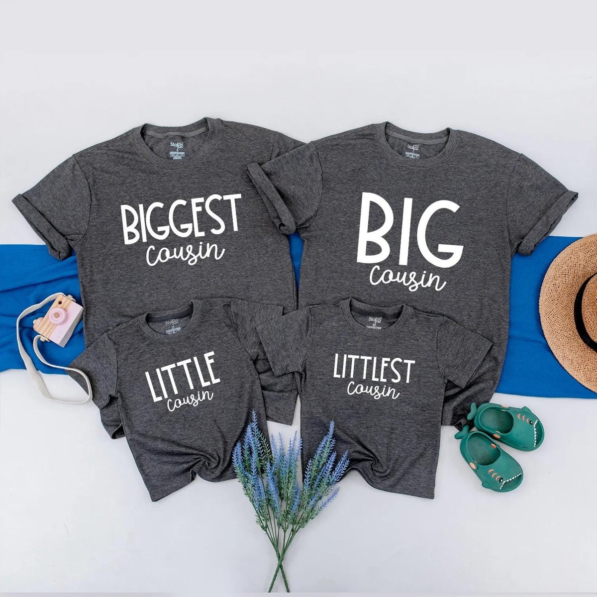 Personalized Cousin Crew Matching Shirts Littlest Cousin Coming Soon Outfit Cute Family Reveal Idea 432