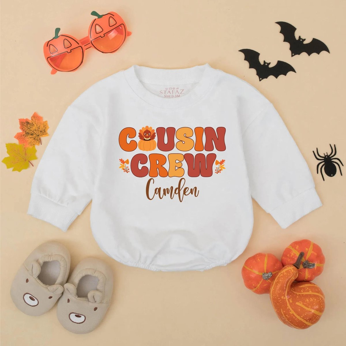 Personalized Cousin Crew Thanksgiving Baby Romper Fall Thanksgiving Sweatshirts Matching Thanksgivin 435