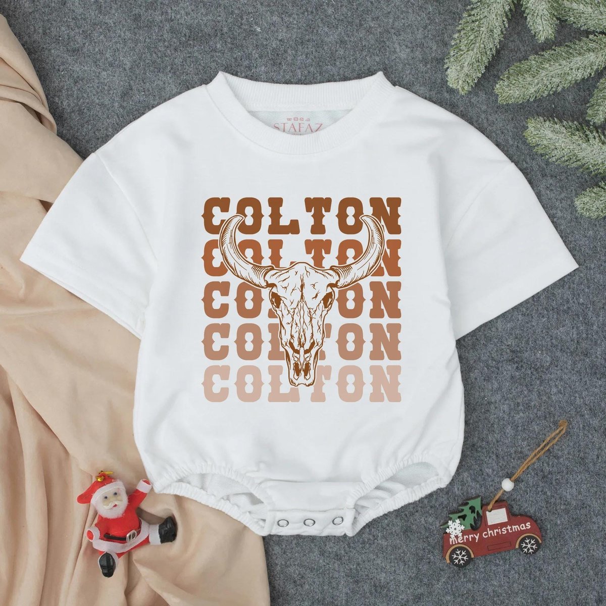 Personalized Cowboy Baby Romper Custom Name Western Boy Bodysuit Newborn Cowboy Outfit Country Baby 436