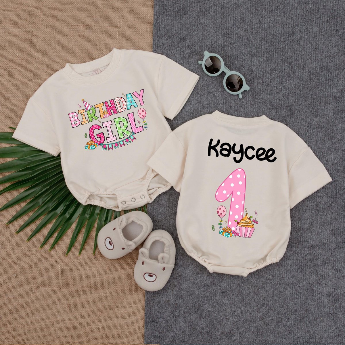 Personalized Cupcake Birthday RomperSweet Girl First Birthday Outfit Custom Sprinkles Cake Smash Ove 433