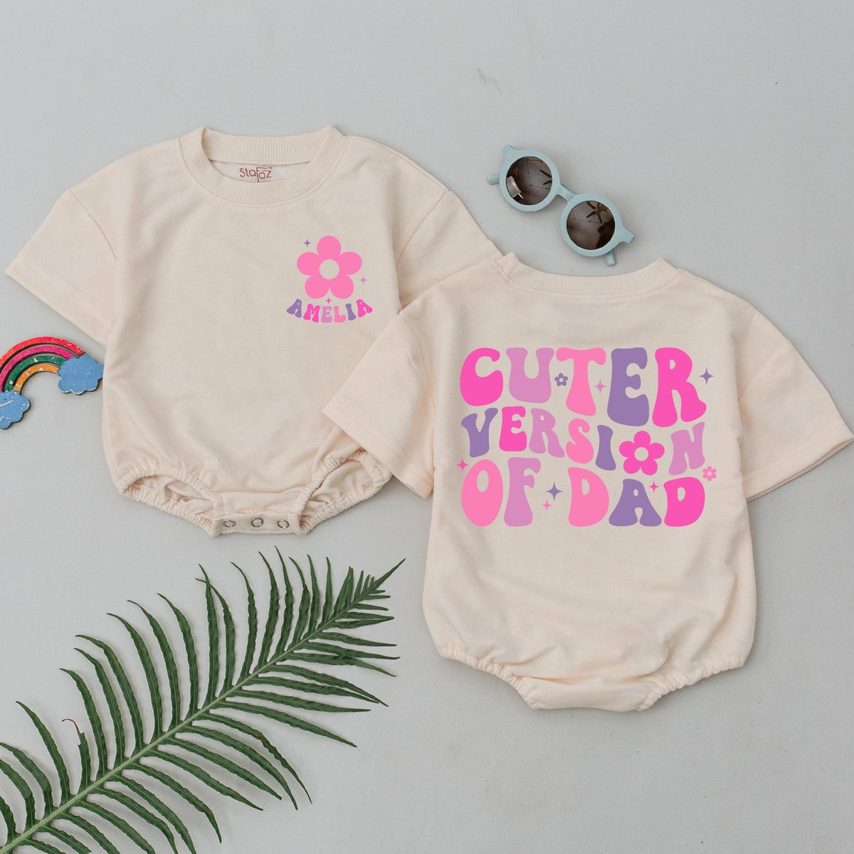 Personalized Cuter Version of Dad Romper Wavy Daddy's Girl Bodysuit First Father's Day Gift Baby S