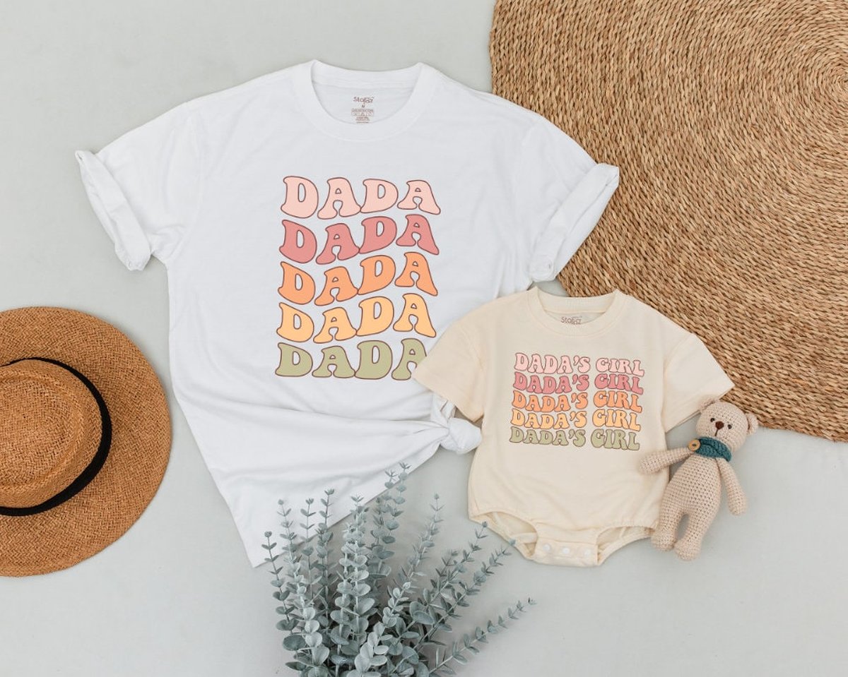 Personalized Dada and Dada's Girl Shirts Dad and Baby Matching Outfit Dada's Girl Retro Dada Shirt 166