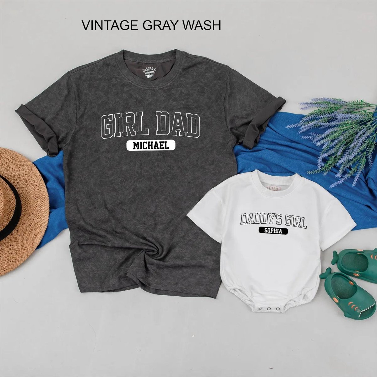 Personalized Daddy's Girl and Girl Dad Outfits Custom Father and Daughter Matching Clothes Cute Dad 431