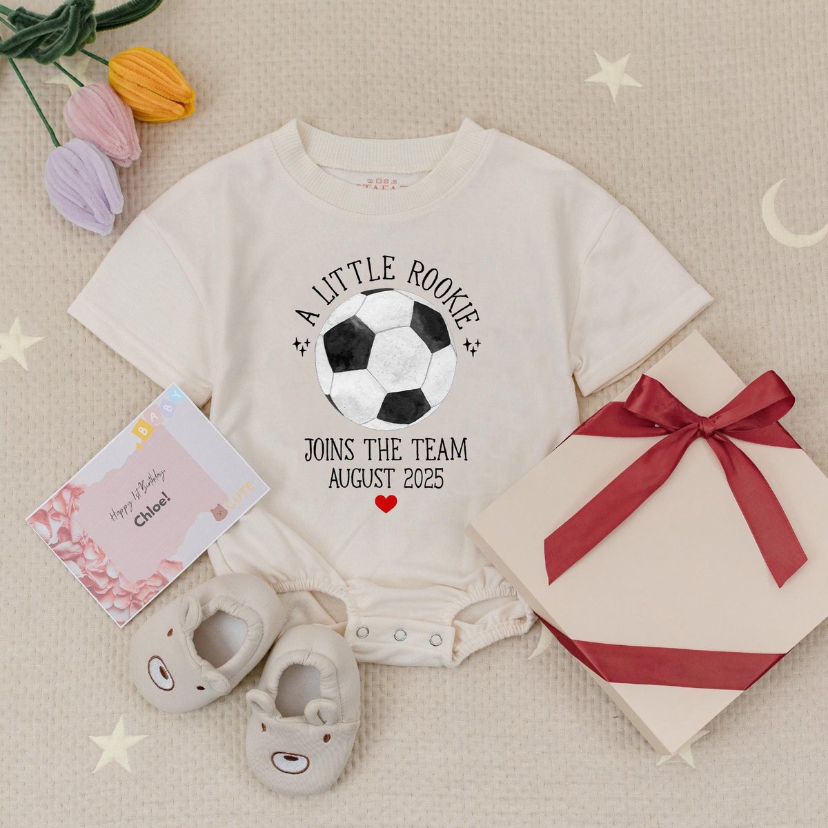 Personalized Date A Little Rookie Joins The Team Soccer Baby Romper Boy Soccer Baby Coming Home Outf