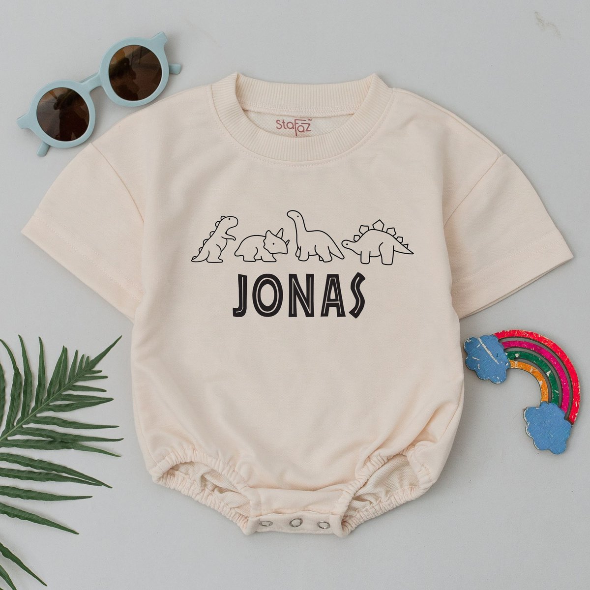Personalized Dinosaur Baby Romper Dinosaur Bubble Baby Bodysuit Universal Studios Universal Outfit D