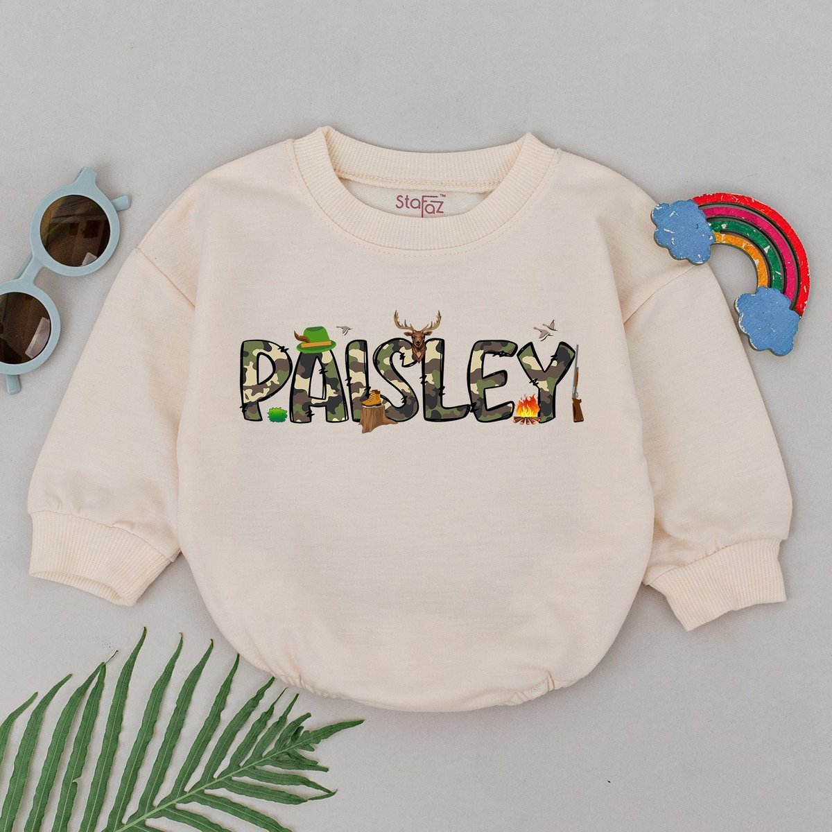 Personalized Duck Camo Name Baby Romper Baby Shower Gift Duck Camo Bodysuit Going Home Outfit Newbor