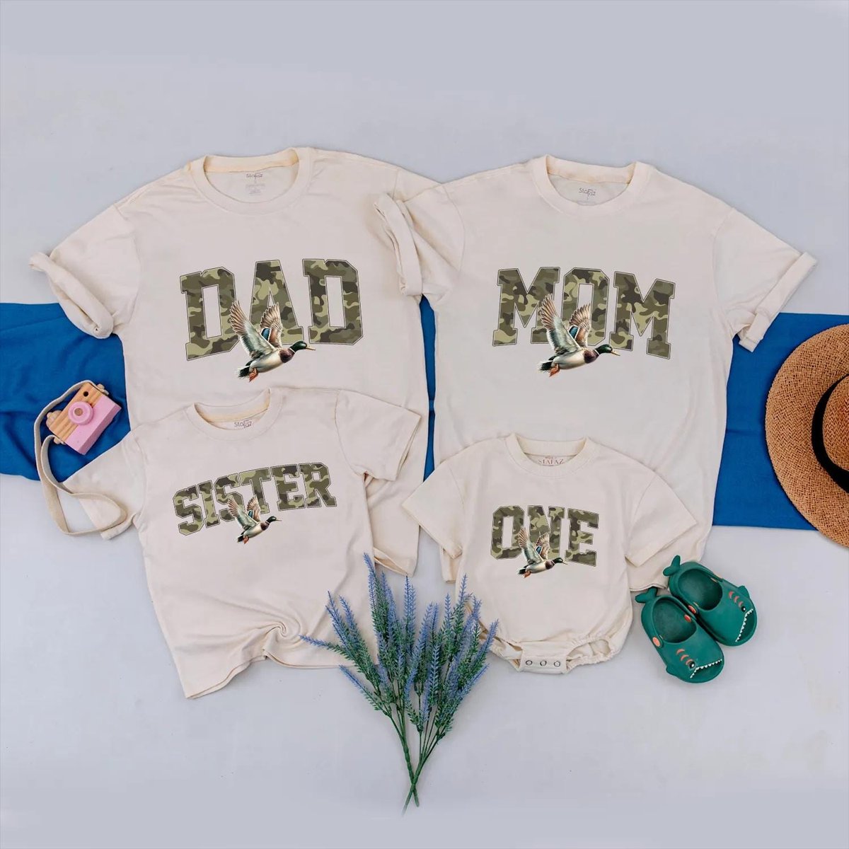 Personalized Duck Hunting Family Matching Outfit One Lucky Duck Baby Romper Outdoor Fall Clothes Bab 429