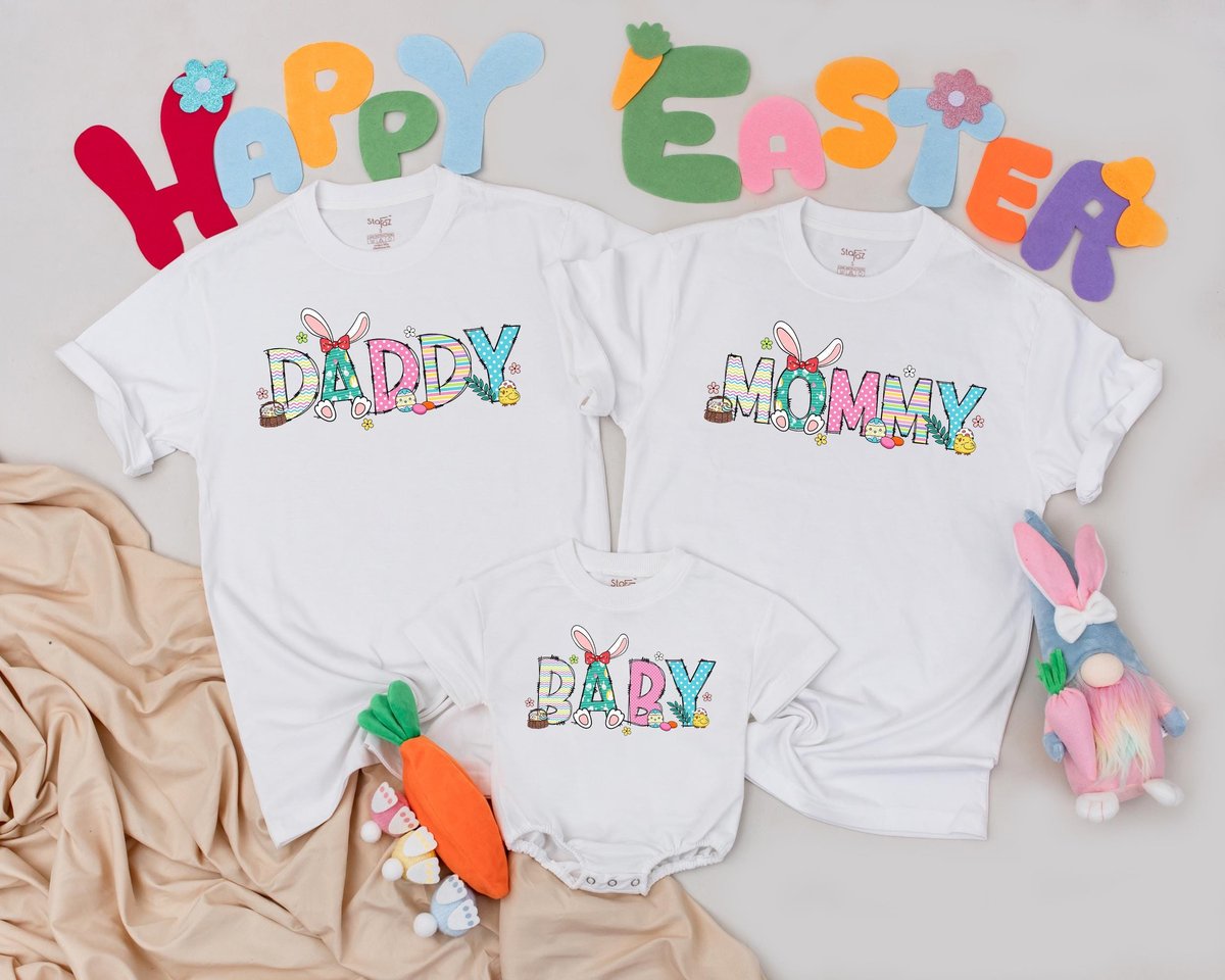 Personalized Easter Day Family Shirts Custom Easter Bunny Shirt Easter Family Gift Matching Mommy an 187