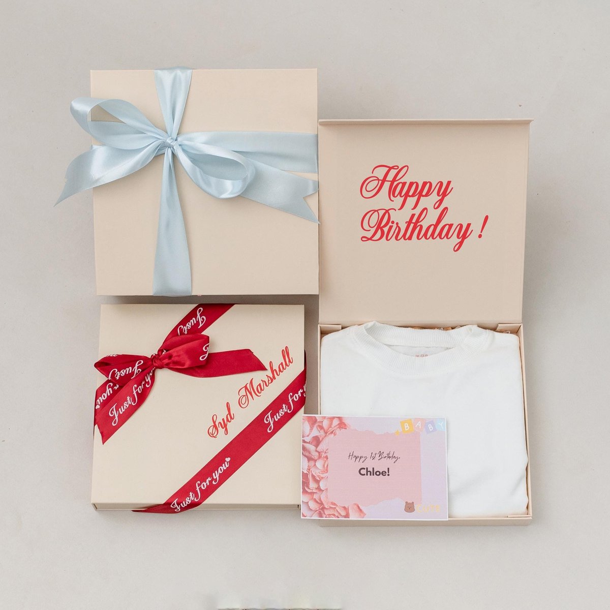 Personalized Empty Gift Boxes Custom Name Boxes with Ribbon Baptisms Gift Box New Baby Keepsake Box