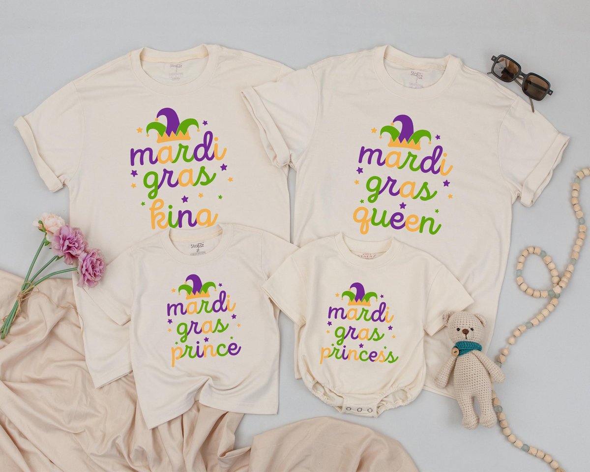 Personalized Family Mardi Gras Shirts Cute Mardi GrasMom and Baby Mardi Gras Carnival Gifts Holiday 186