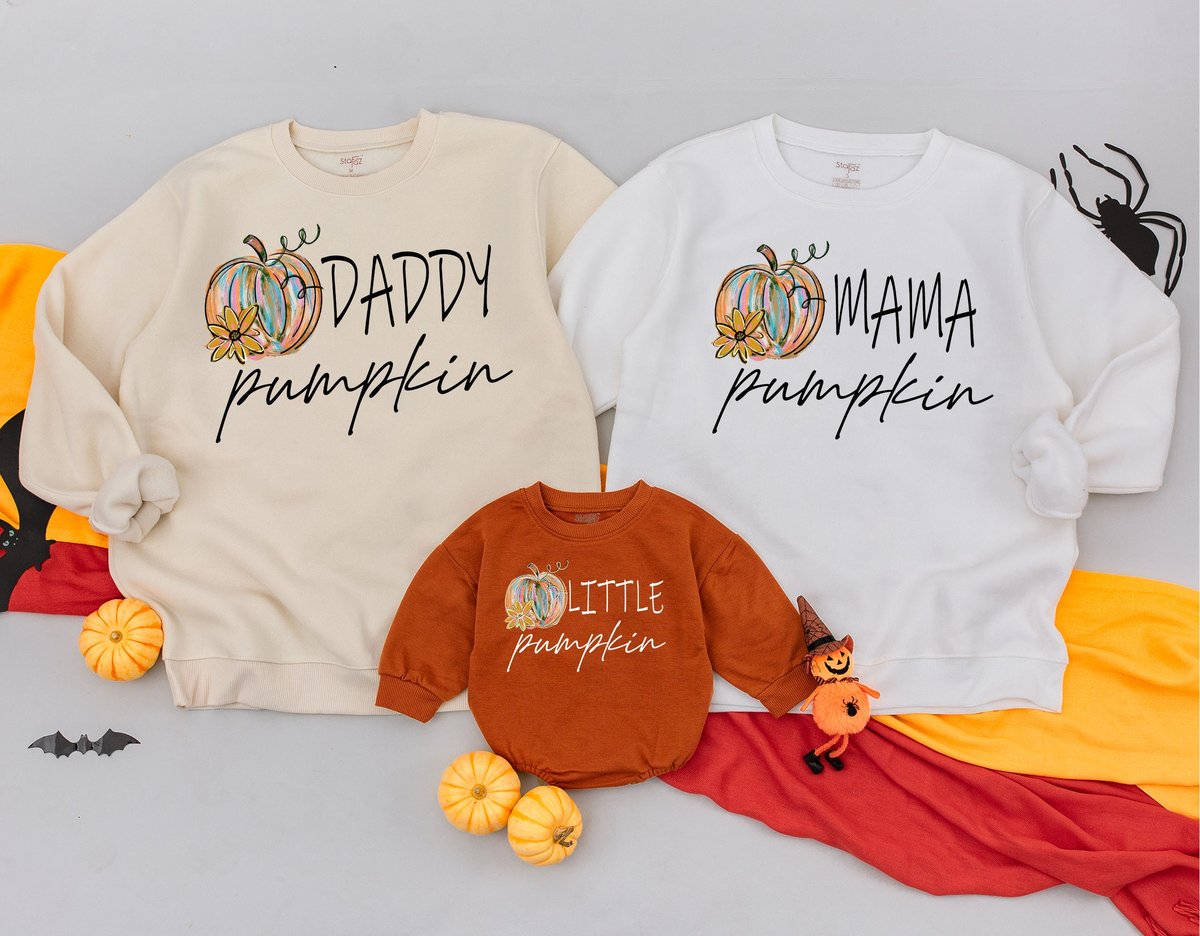 Personalized Family Pumpkin Sweatshirt Mama and Mini Sweatshirts Matching Family Outfits Mommy and M 176