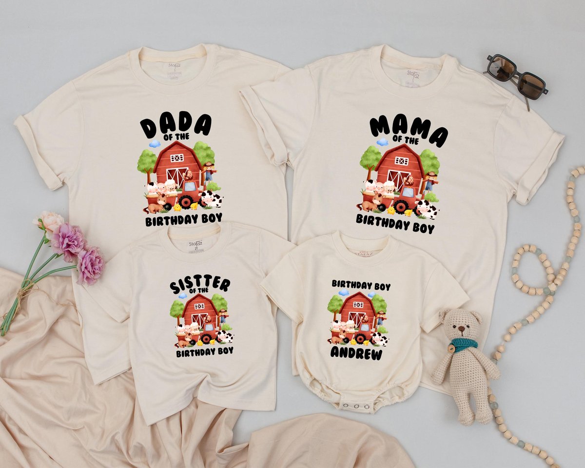 Personalized Farm Birthday Shirt Family Matching Barn Birthday T Shirt Cow 1st Birthday Tee Barn The 187