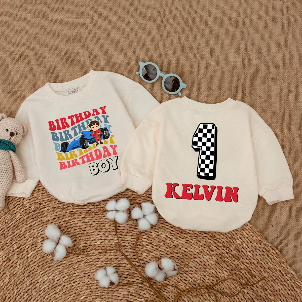 Personalized Fast One Birthday Boy Romper Race Car 1st Birthday Bodysuit Fast One Birthday Outfit Ro 171