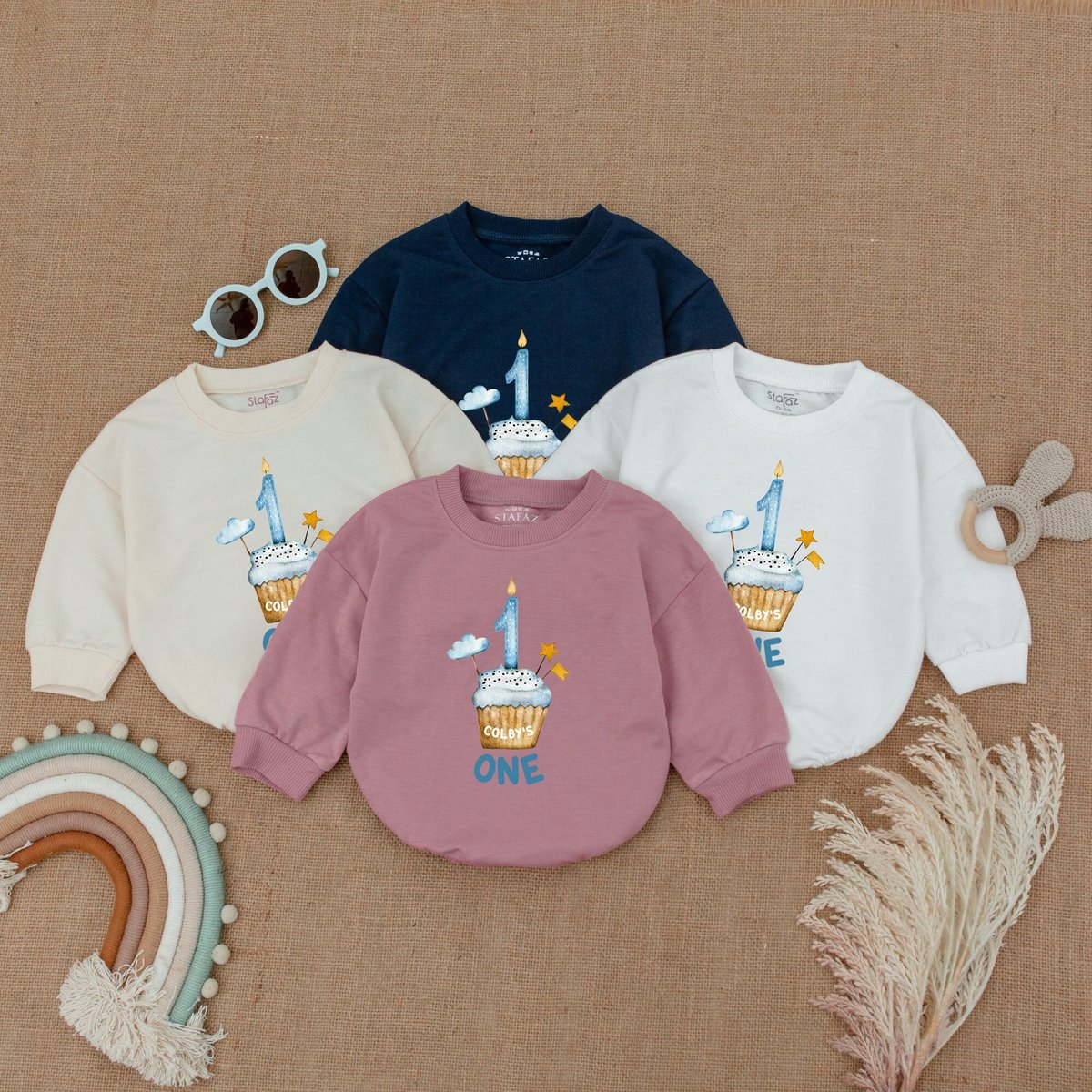 Personalized First Birthday Romper First Birthday OutfitCupcake Birthday Shirt Cupcake RomperBubble 174