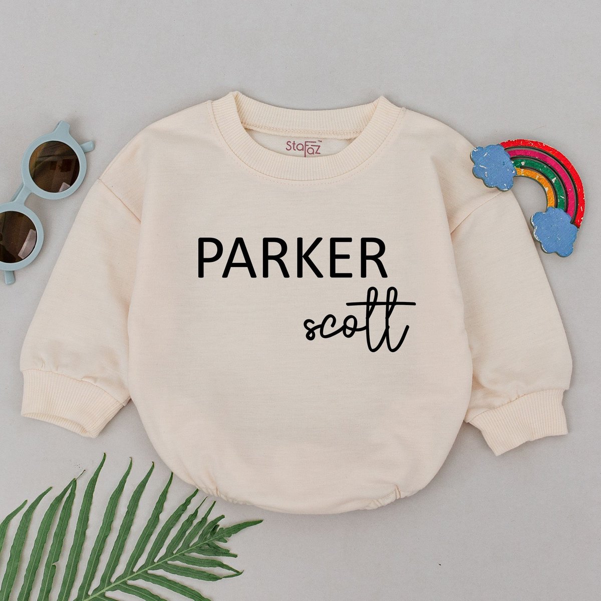 Personalized First Middle Name Romper Baby Shower Gift Long Sleeve Baby Bodysuit Going Home Outfit N