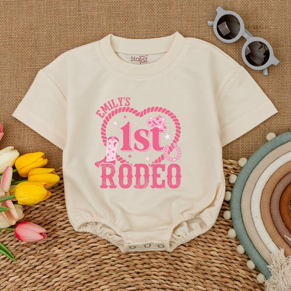 Personalized First Rodeo Birthday Romper My First Rodeo Birthday Bodysuit Western Country Birthday O 176