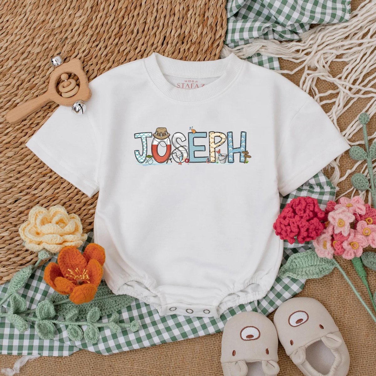Personalized Fishing Baby Romper Father's Day Baby Bodysuit Fishing Baby Outfit Cute Gift for Fish 188