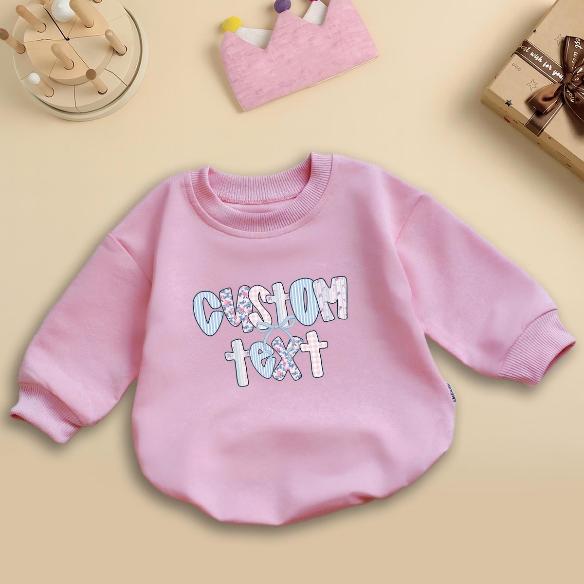 Personalized Floral Bow Name Girl Name Baby Romper Coquette Bow Name Custom First Birthday Clothes G 437