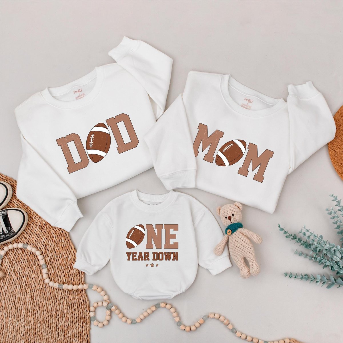 Personalized Football Birthday Family Sweatshirt Football First Birthday Shirt Family Birthday Match 183