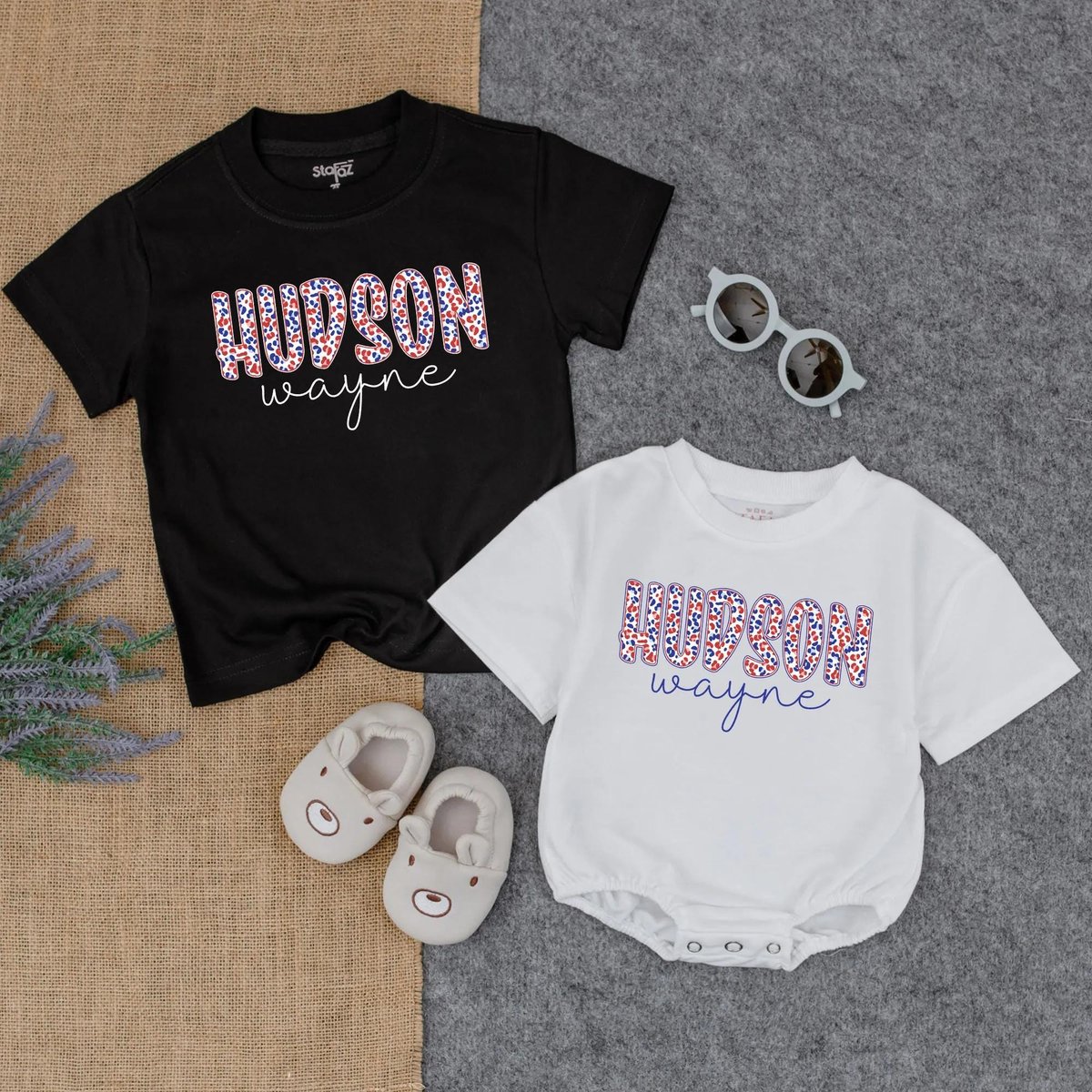 Personalized Fourth Of July T shirt Bubble Romper Independence Day Outfit Summer Baby Clothes Youth 430