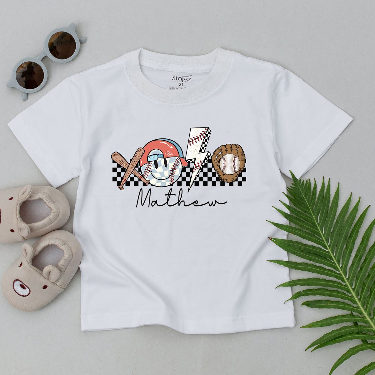 Personalized Game Day Baseball T-Shirt Retro Baseball Baby Outfits Gameday Season Sport Baby Boy Bas