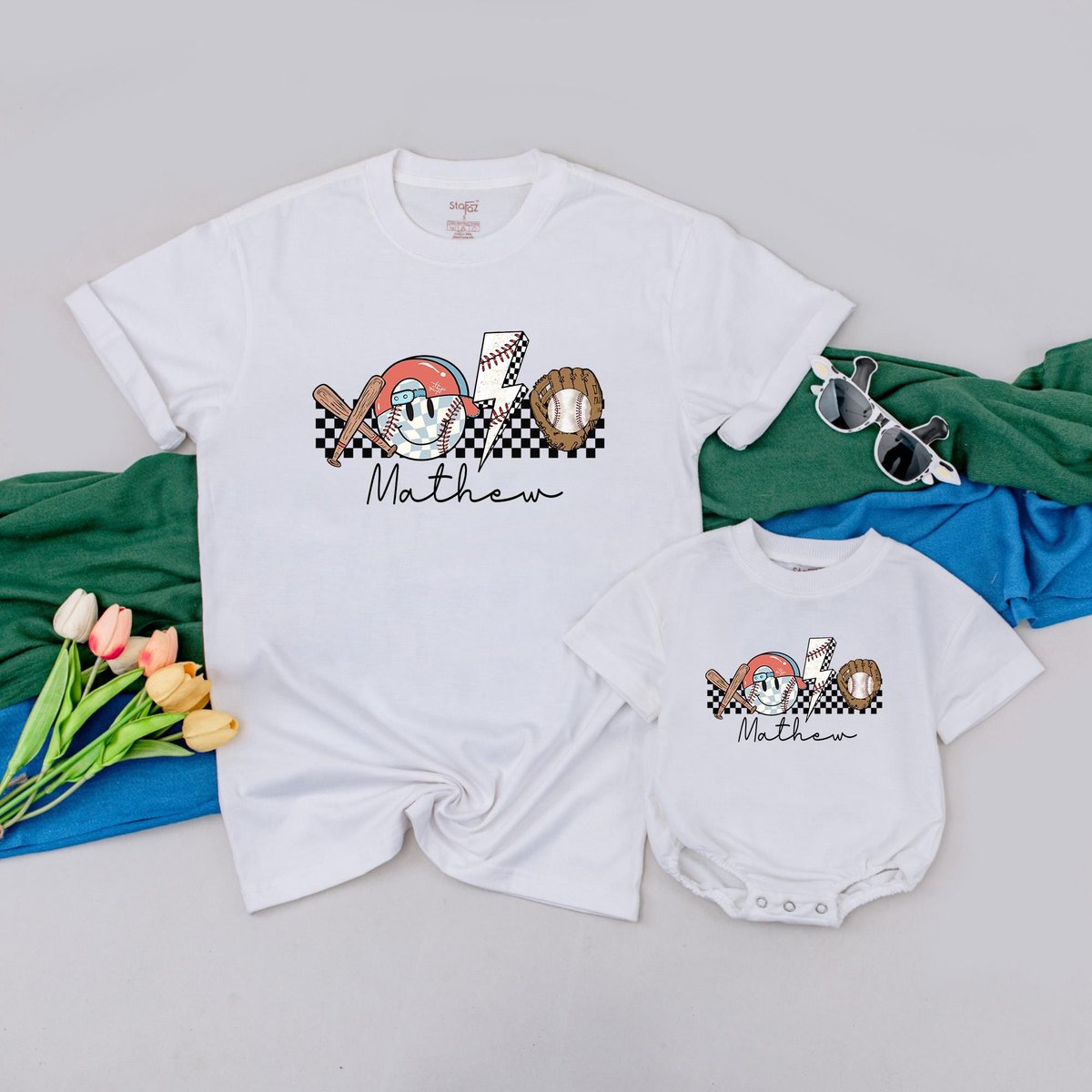 Personalized Game Day Baseball T-Shirt Retro Baseball Baby Outfits Gameday Season Sport Baby Boy Bas