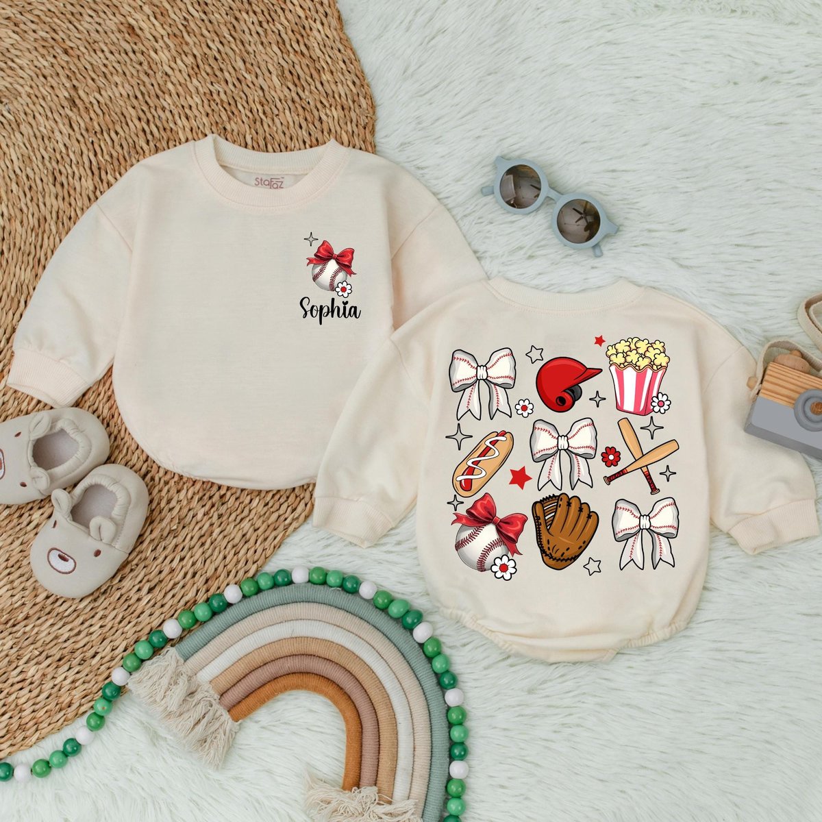 Personalized Girl Baseball Game Day Bubble Romper Girl Baseball Baby Romper Sport Baby Outfit Minima 187