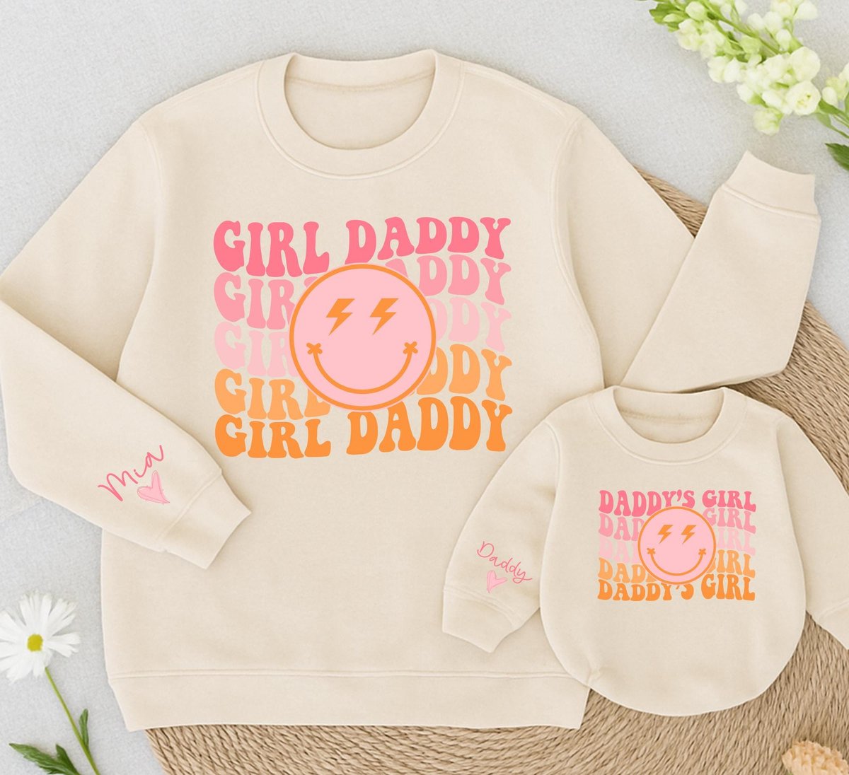 Personalized Girl daddy and Daddy's Girl Sweatshirt Dad And Baby Matching Family Daughter Kid Sweat 433