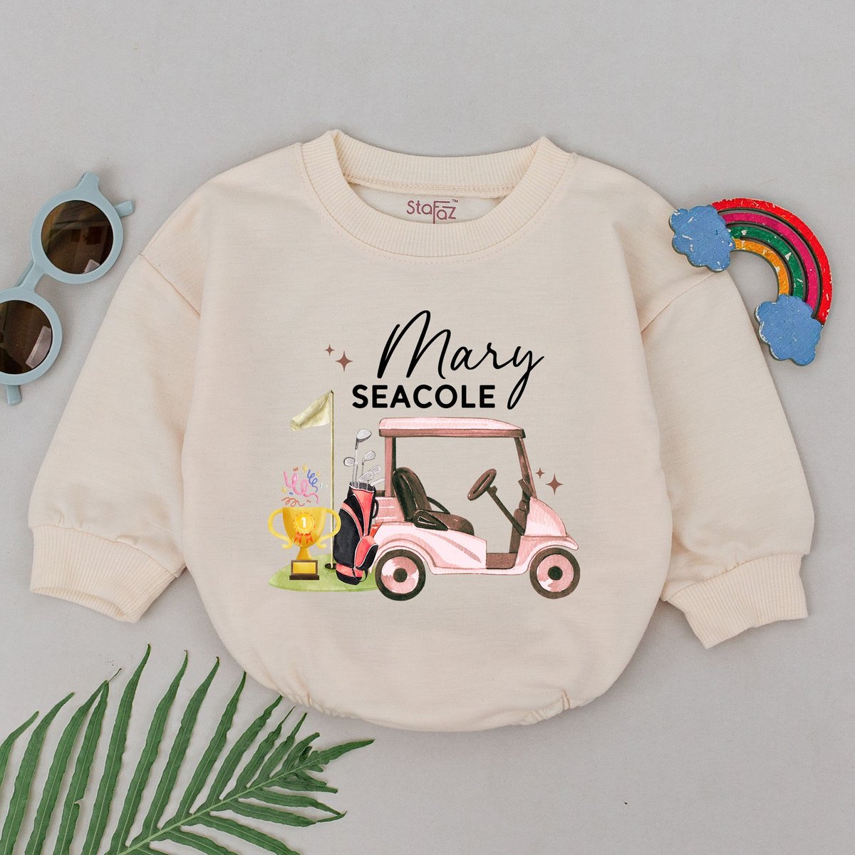 Personalized Girl Golf Romper Future Golfer Buddy Bodysuit Baby Announcement Golf Baby Outfit Daddy3