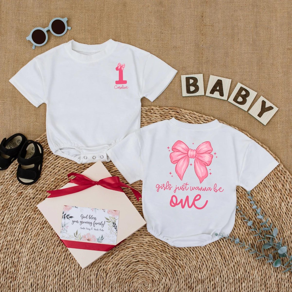 Personalized Girls Just Wanna Be One Birthday Romper Custom Name Baby Girl Bodysuit Birthday Girl Ou 431