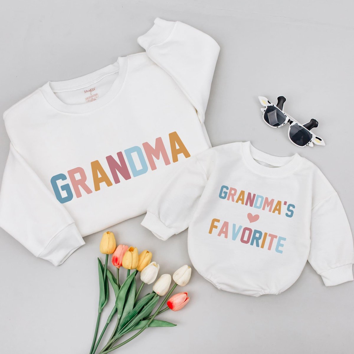 Personalized Grandma And Grandma's Favorite Sweatshirt Gift For Grammy  Grandchild Newborn Baby Gi 180