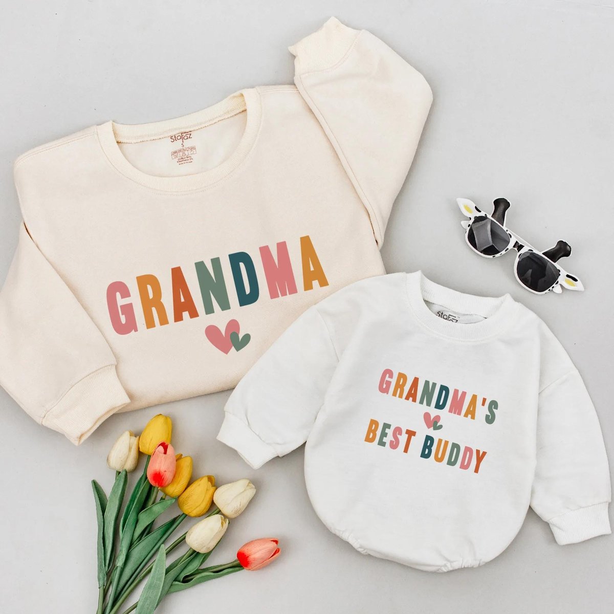 Personalized Grandma and Grandma's Best Buddy Sweatshirt Gift for Grammy Grandchild GrandmaMe Shirt 435