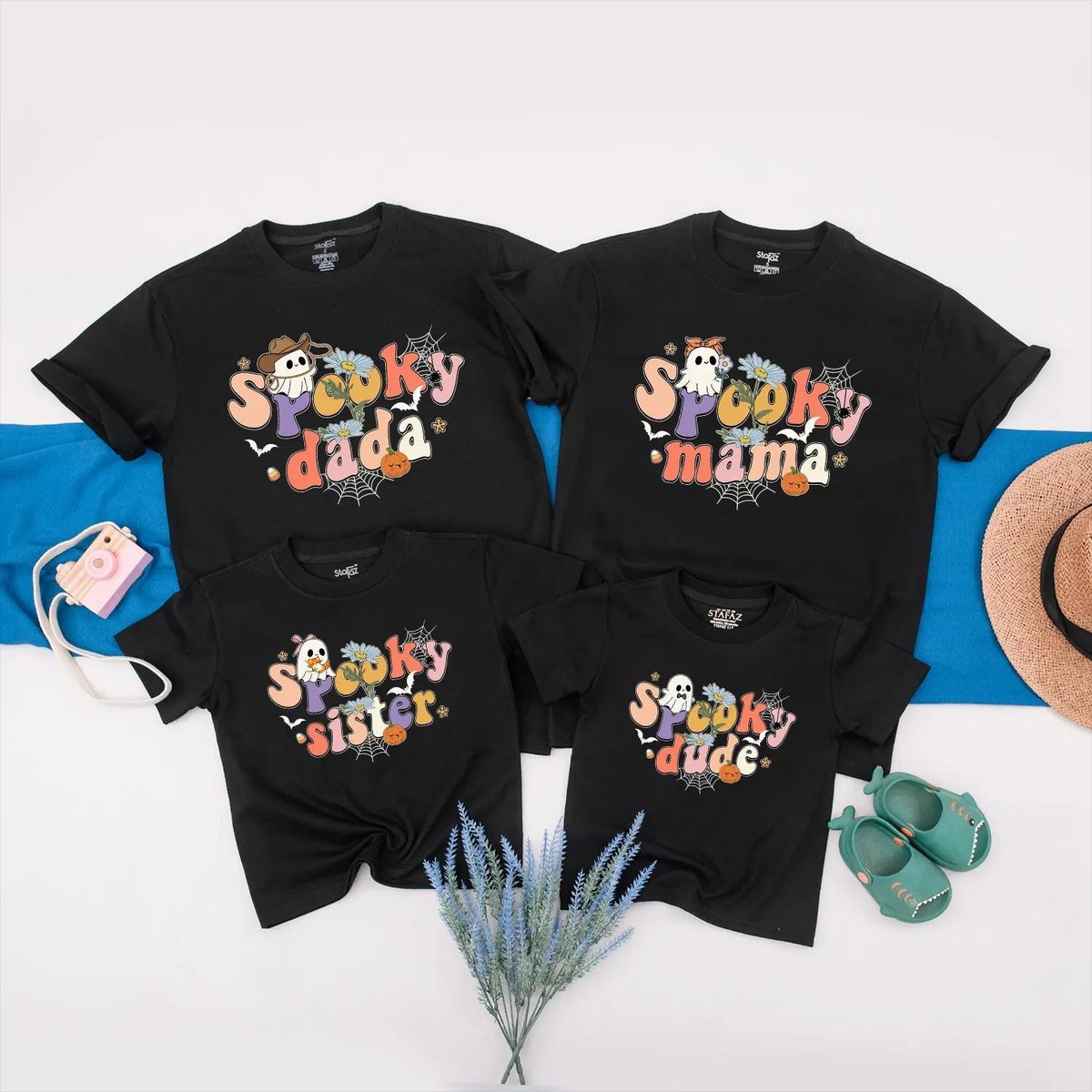 Personalized Halloween Family Shirts Spooky Family Outfit Matching Boo Crew T shirts Halloween Ghost 434