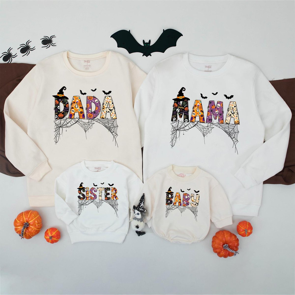 Personalized Halloween Family Sweatshirt Retro Halloween Matching Sweater Spooky Season Shirt Matchi 434
