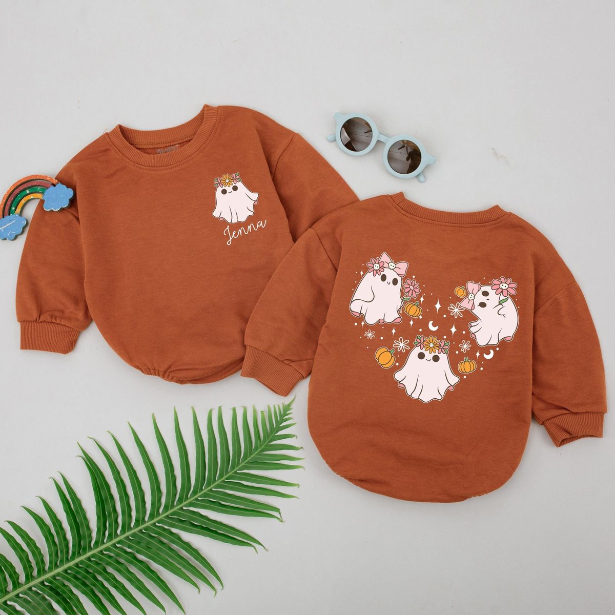 Personalized Halloween Spooky Ghost Romper First Halloween Romper Baby Shower Gift Baby Boo Outfits