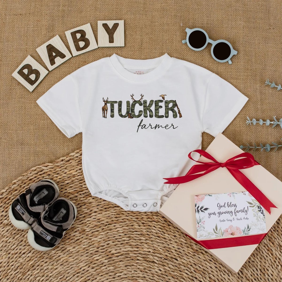 Personalized Hunting Camo Baby Romper Mallard Duck Baby Bodysuit T shirt Romper for Baby Boys 1st Bi 431