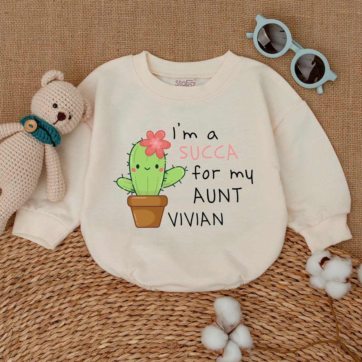 Personalized I'm a Succa for My Aunt Romper Custom Auntie's Bestie Baby Bodysuit Baby Gift for Nie 171
