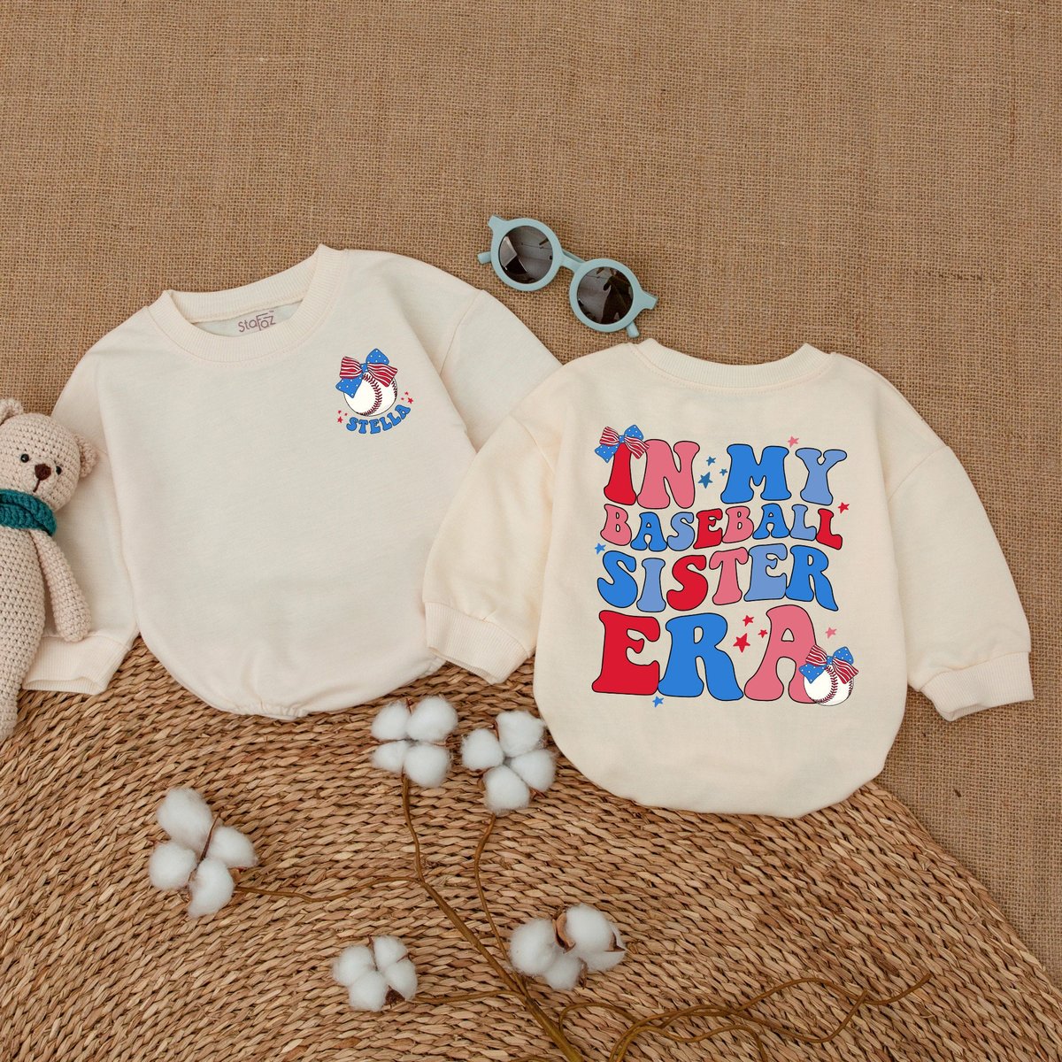 Personalized In My Baseball Sister Era Baby Romper Little Sister Baseball Bodysuit Girl Baseball Clo 170