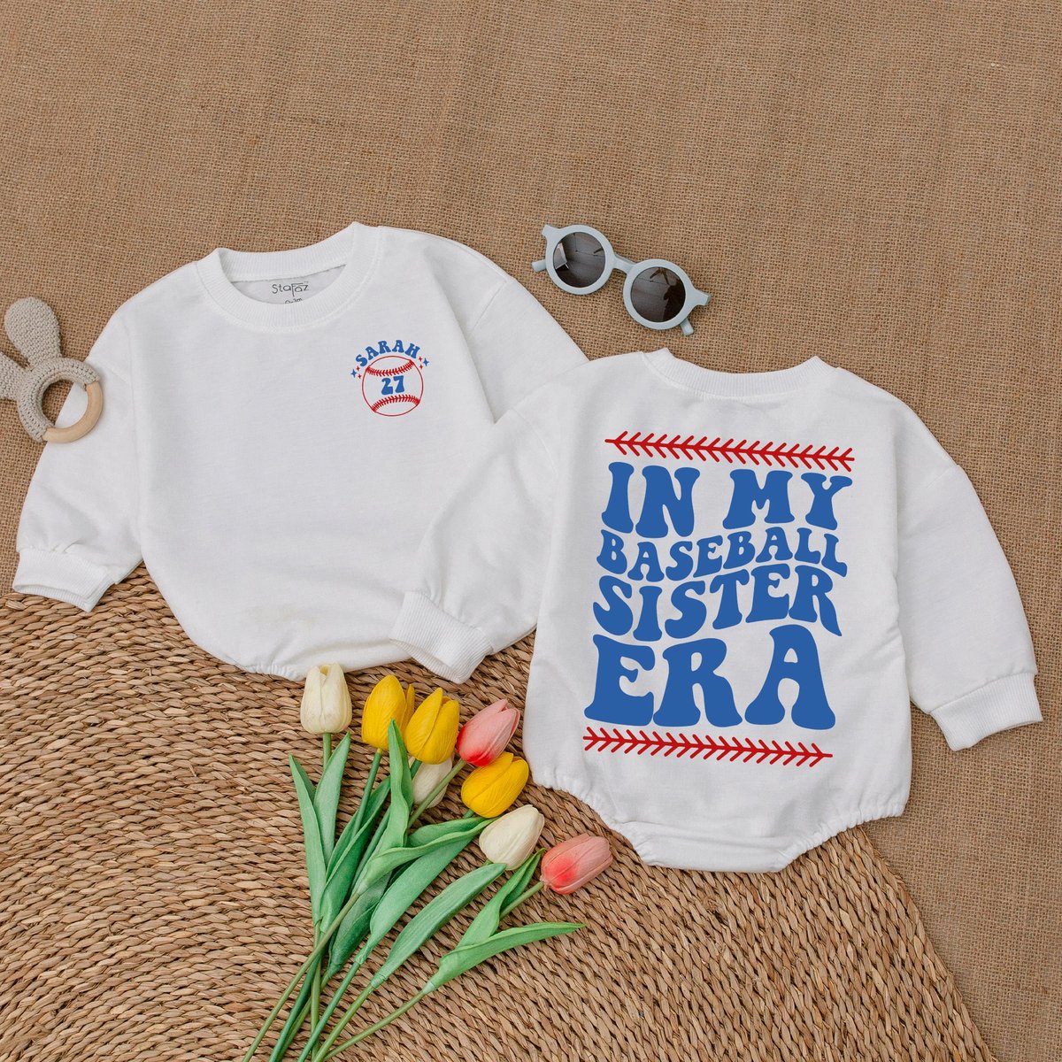 Personalized In My Baseball Sister Era Baby Romper Baseball Sister Bodysuit Girl Baseball Clothes Ba 171