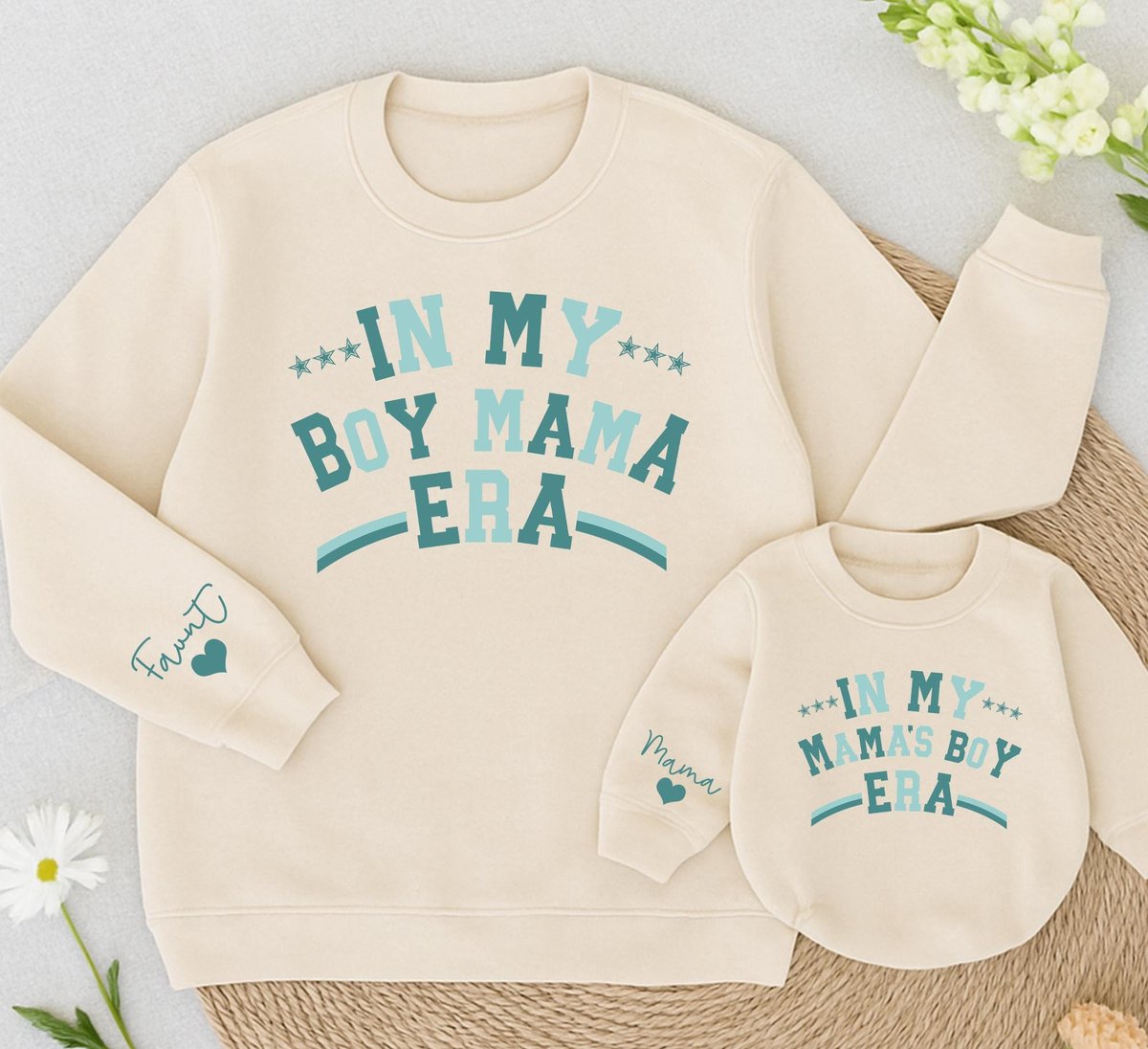 Personalized In My Boy Mama Era and mama's boy era Sweatshirt Mom And Baby Matching Daughter Kid Ch 433