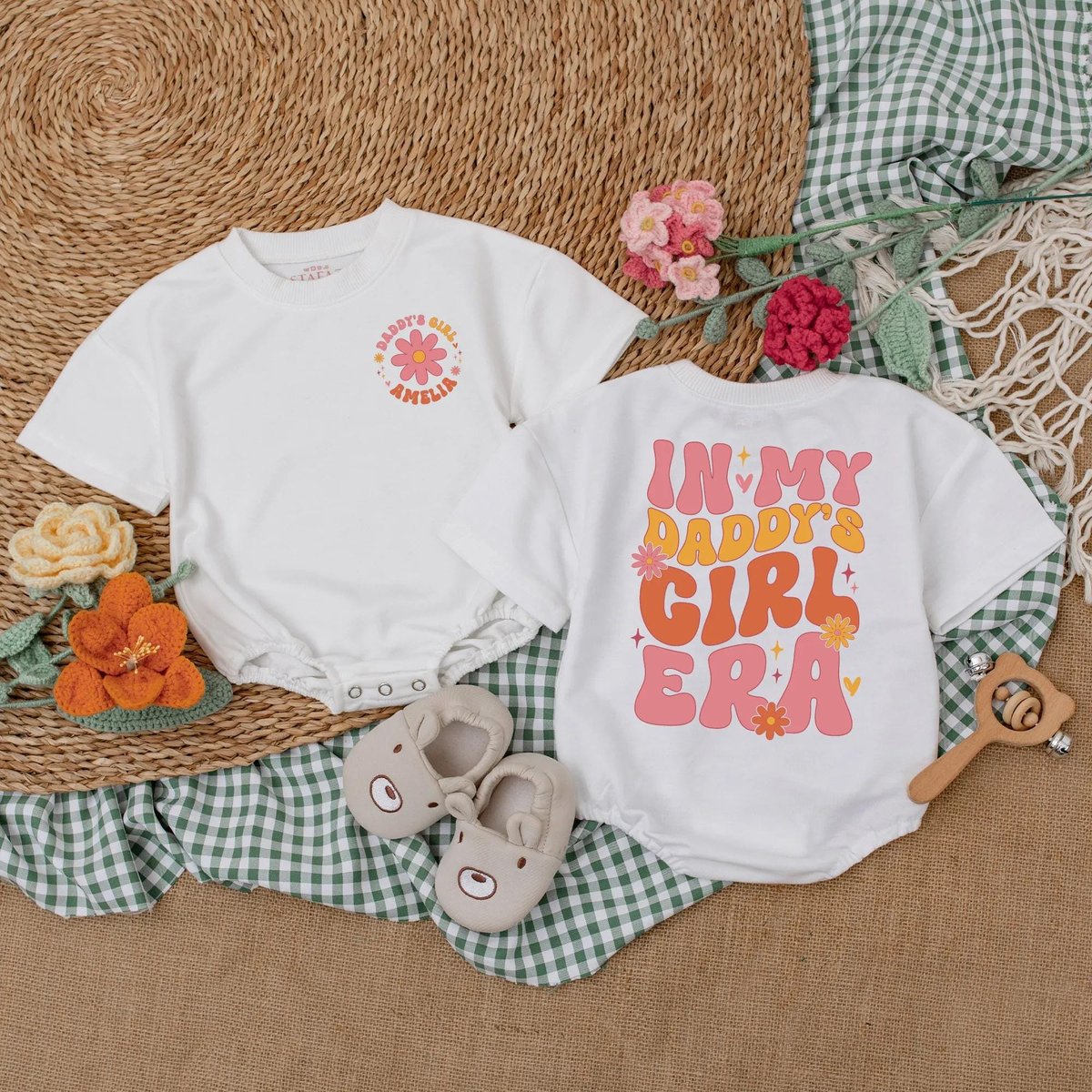 Personalized In My Daddys Girl Era Romper Daddy and Me Bodysuit Romper for Baby Girl Cute Short Slee 189