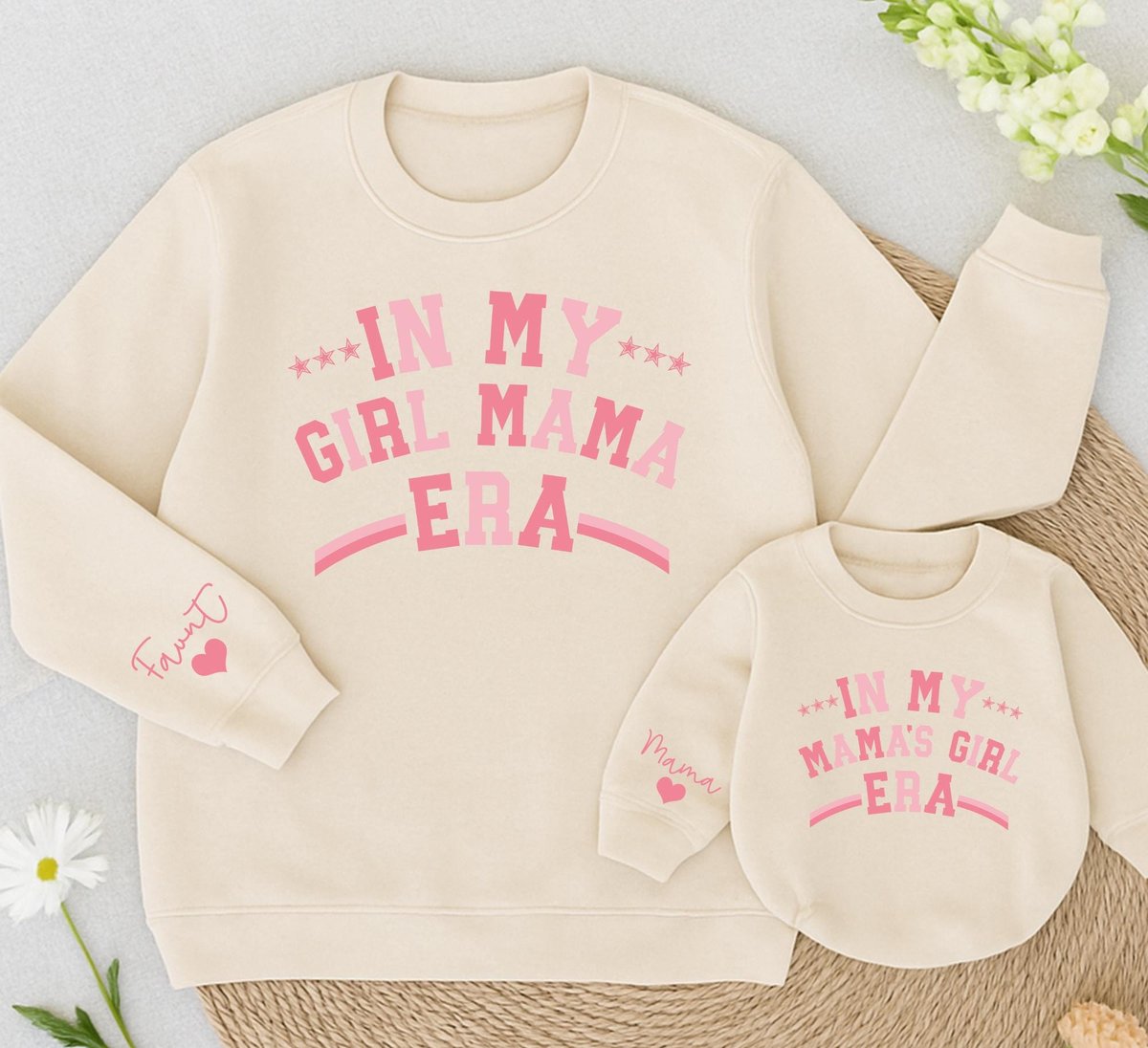 Personalized In My Girl Mama Era and mama's Girl era Sweatshirt Mom And Baby Matching Daughter Kid 433
