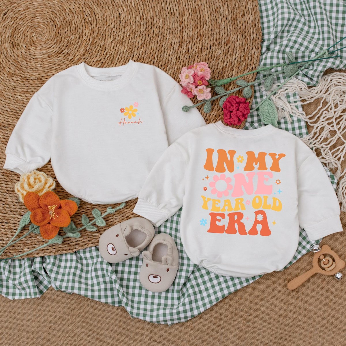 Personalized In My One Year Old Era Romper Girls Birthday Bodysuit First Birthday Baby Outfit Baby G 183