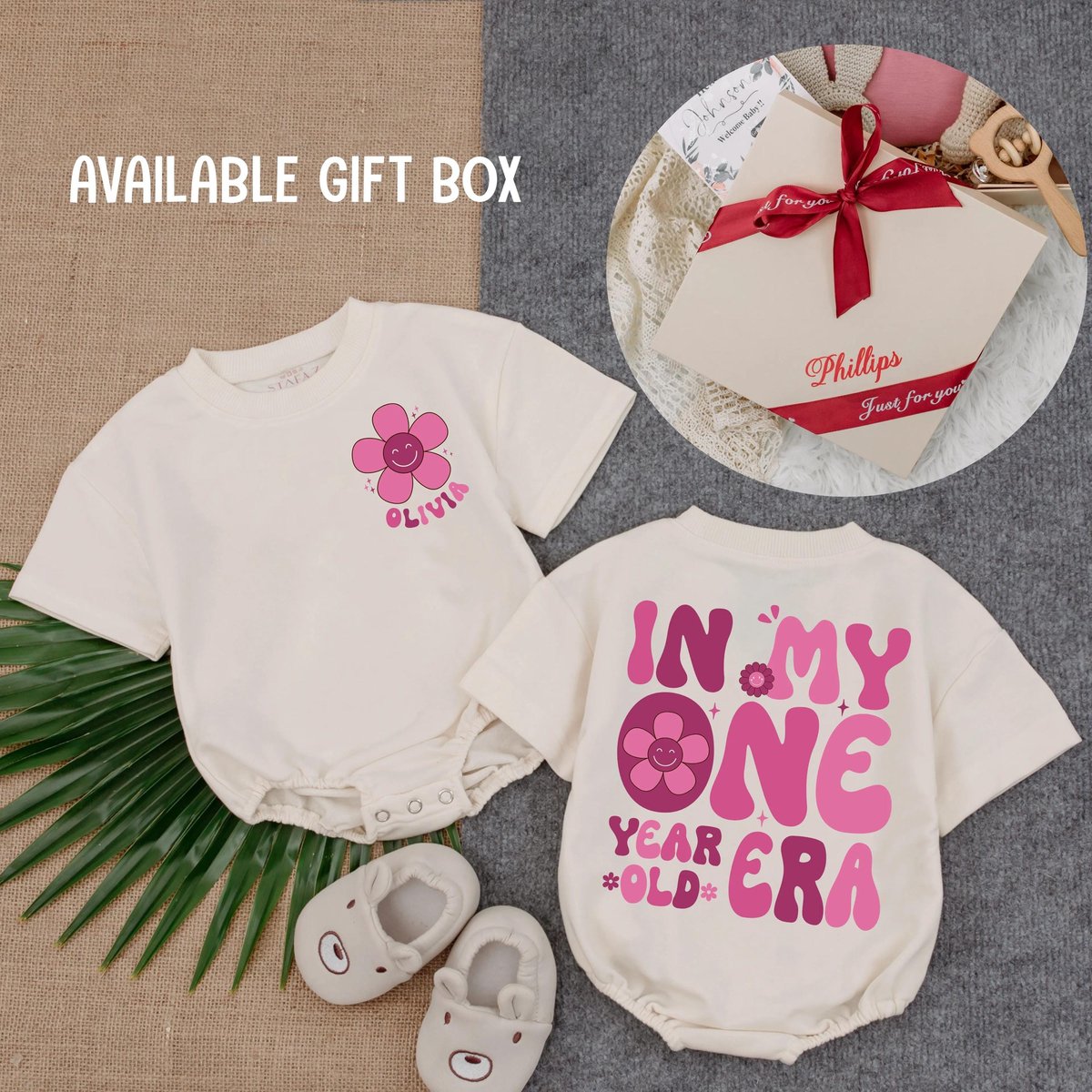 Personalized In My One Year Old Era Bubble Romper Custom Name 1st Birthday Girl Outfit Summer Toddle 434