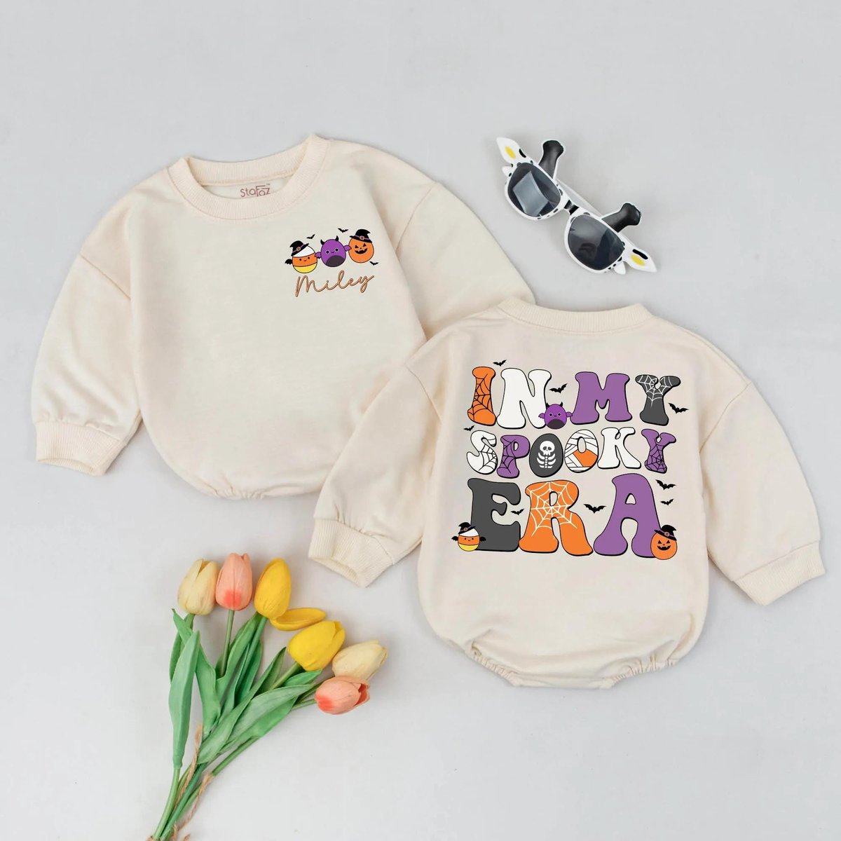 Personalized In My Spooky Era Bubble Romper Cute First Halloween Outfit Spooky Season Baby Clothes F 435